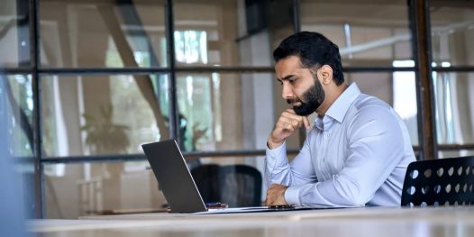 Thoughtful,Concentrated,Business Man,Entrepreneur,Investor,Manager,Using,Computer,